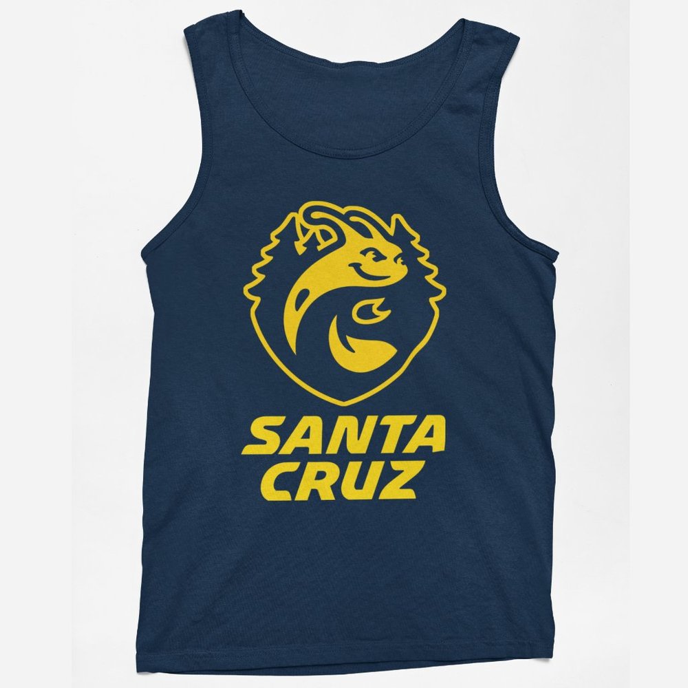 NEW UC Santa Cruz Banana Slugs Wordmark Shield Logo Tank Top NAVY